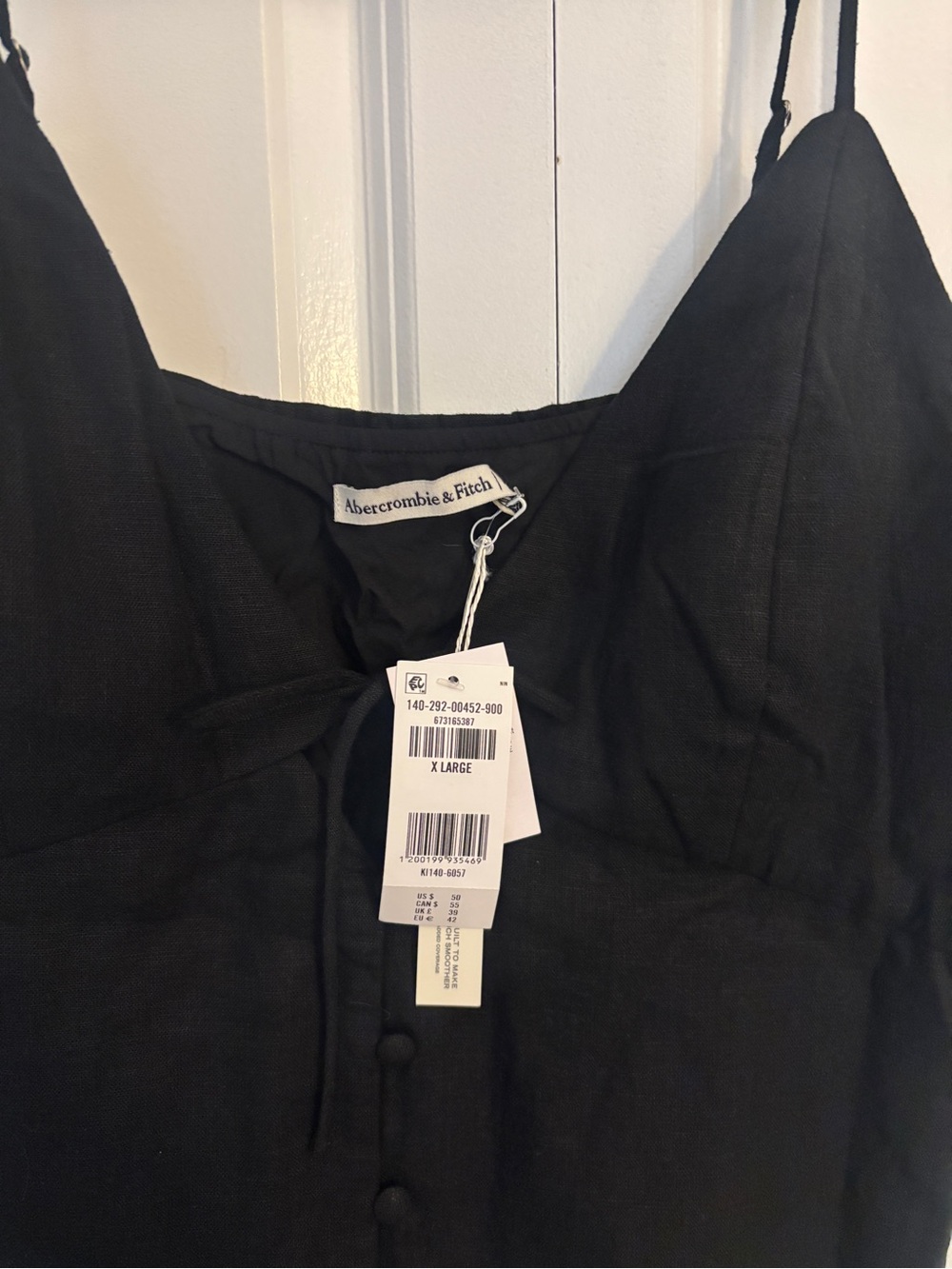 Abercrombie & Fitch Black Spaghetti Strap Tie-Front Cami - Picture 2 of 5
